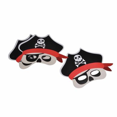 Lot De 6 Masques En Papier "pirates" Noir Lot De 6 Masques En Papier "pirates" Noir