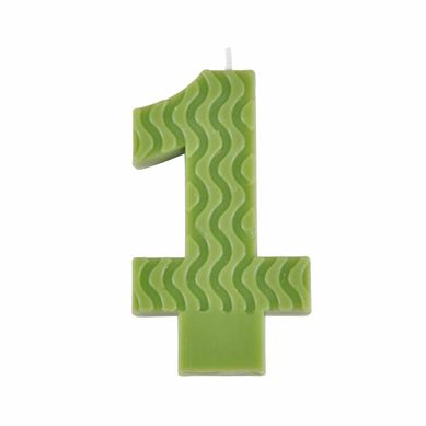 Bougie D'anniversaire En Cire D'abeille "chiffre 1" 8cm Vert Bougie D'anniversaire En Cire D'abeille "chiffre 1" 8cm Vert