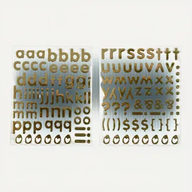 Lot De 2 Planches De Stickers "alphabet" 2cm Or Lot De 2 Planches De Stickers "alphabet" 2cm Or