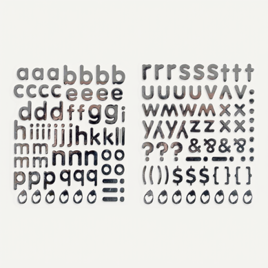 Lot De 2 Planches De Stickers "alphabet" 2cm Argent Lot De 2 Planches De Stickers "alphabet" 2cm Argent