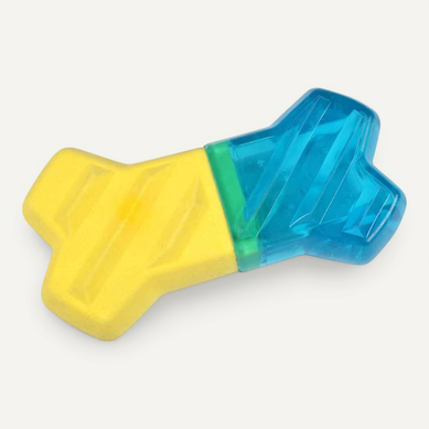 Jouet Pour Chien Givré "os" 13cm Bleu et Jaune Jouet Pour Chien Givré "os" 13cm Bleu et Jaune