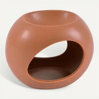 Brûle Parfum En Céramique "orbe" 13cm Terracotta
