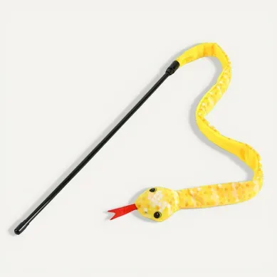Jouet Pour Chat Canne À Pêche "serpent" 40cm Jaune Jouet Pour Chat Canne À Pêche "serpent" 40cm Jaune