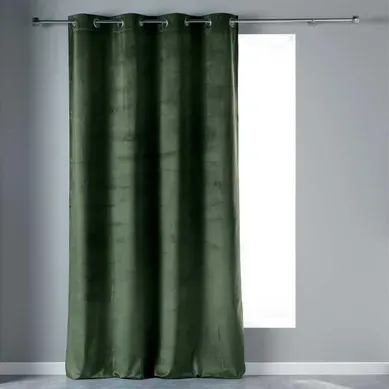 Rideau à Oeillets "velvetine" 140x240cm Vert Kaki