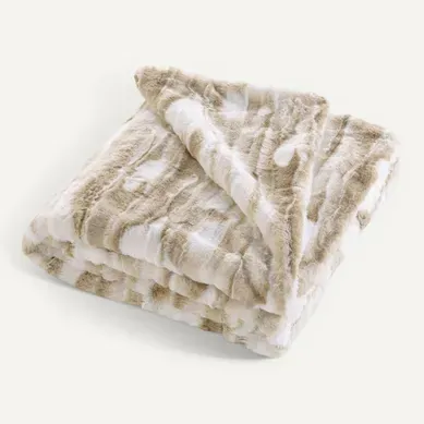 Plaid Imitation Fourrure "cheyenne" 180x220cm Naturel