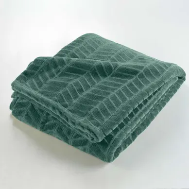 Plaid Flanelle En Relief "arya" 180x220cm Vert Cèdre Plaid Flanelle En Relief "arya" 180x220cm Vert Cèdre