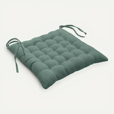 Galette De Chaise Effet Lin Tissé "nando" 38x38cm Vert Cèdre Galette De Chaise Effet Lin Tissé "nando" 38x38cm Vert Cèdre