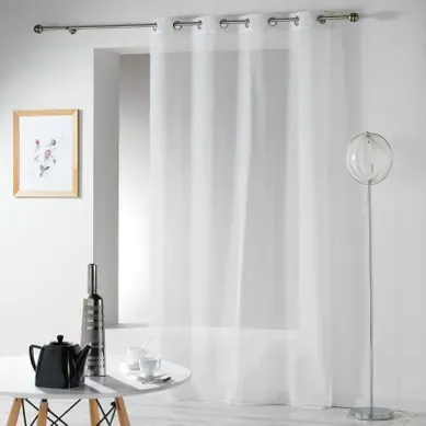 Voilage 140x240 cm TELMA Blanc Voilage 140x240 cm TELMA Blanc vue 3/4