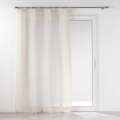 Voilage à Nouettes - Effet Lin Tissé - 140x240 Cm - Beige
