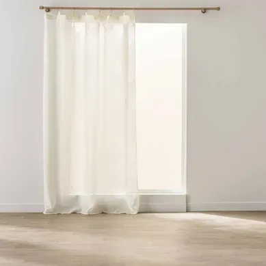 Rideau Voilage à Anneaux "sunline" 140x240cm Blanc et Or Rideau Voilage à Anneaux "sunline" 140x240cm Blanc et Or