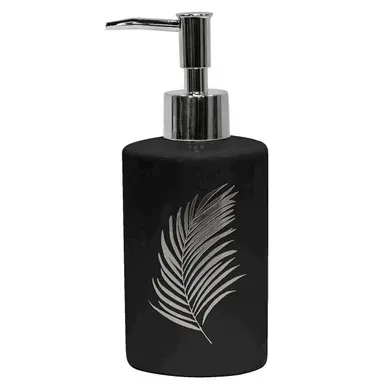 Distributeur De Savon Imprimé "orbella" 17cm Noir et Argent Distributeur De Savon Imprimé "orbella" 17cm Noir et Argent