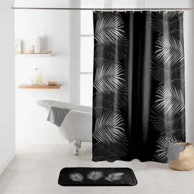 Rideau De Douche Imprimé "orbella" 180x200cm Noir et Argent Rideau De Douche Imprimé "orbella" 180x200cm Noir et Argent
