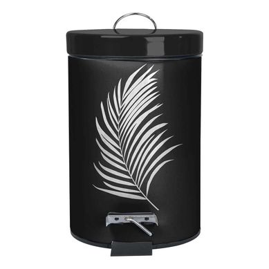 Poubelle À Pédale Imprimée "orbella" 3l Noir et Argent Poubelle À Pédale Imprimée "orbella" 3l Noir et Argent