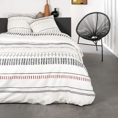 Parure De Lit 2 Personnes Imprimé Géométrique Coton Sunshine Eve 220x240 Cm Blanc Parure De Lit 2 Personnes Imprimé Géométrique Coton Sunshine Eve 220x240 Cm Blanc