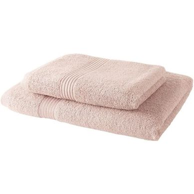 Lot De 1 Drap De Bain 100% Coton 70x130 Cm + 1 Serviette De Bain 50x100 Cm - Rose Des Sables Lot De 1 Drap De Bain 100% Coton 70x130 Cm + 1 Serviette De Bain 50x100 Cm - Rose Des Sables