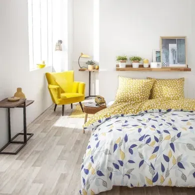 Housse De Couette 240x260 Cm 100% Coton Imprimée + 2 Taies 63x63 Cm Housse De Couette 240x260 Cm 100% Coton Imprimée + 2 Taies 63x63 Cm