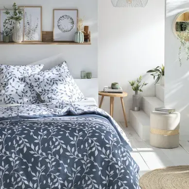 Parure De Lit Flower Garden 240x260 Cm Bleu Gris Parure De Lit Flower Garden 240x260 Cm Bleu Gris