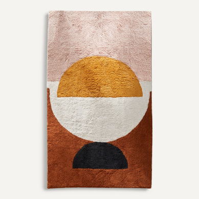 Tapis Tufté Graphique Coton Retro Mood Rouge Brique