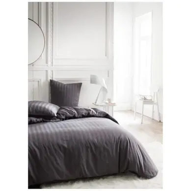 Housse De Couette Prestige 240 X 260 Cm - 100% Satin De Coton, Gris Fusain Housse De Couette Prestige 240 X 260 Cm - 100% Satin De Coton, Gris Fusain