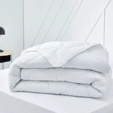 Couette 4 Saisons 2 Personnes Percale De Coton Prestige 220x240 Cm Blanc