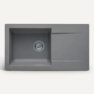 Evier résine 1 bac 78x43,50 cm EINNA Gris vue de face