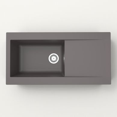 Evier résine 1 bac EINNA 100 x 50 cm gris vue de face