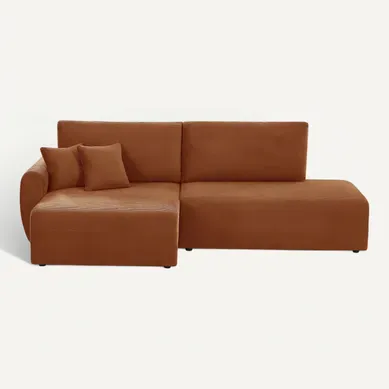 Canapé D'angle Gauche Ouvert Convertible Danilo 4 Places Velours Côtelé Terracotta Canapé D'angle Gauche Ouvert Convertible Danilo 4 Places Velours Côtelé Terracotta
