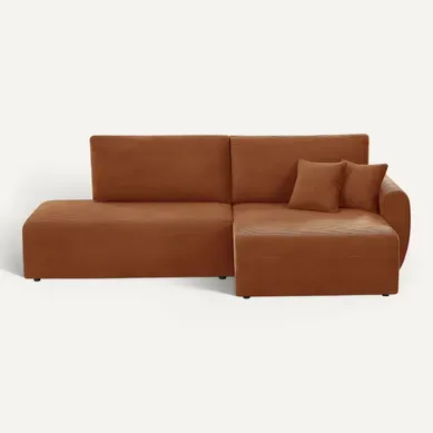 Canapé D'angle Droit Ouvert Convertible Danilo 4 Places Velours Côtelé Terracotta Canapé D'angle Droit Ouvert Convertible Danilo 4 Places Velours Côtelé Terracotta