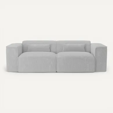 Canapé Droit Fixe Nuna 3 Places Velours Côtelé Gris Canapé Droit Fixe Nuna 3 Places Velours Côtelé Gris