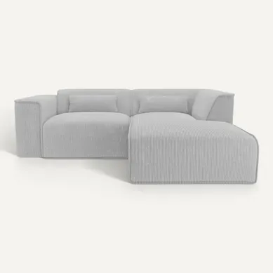 Canapé D'angle Droit Fixe Nuna 4 Places Velours Côtelé Gris Canapé D'angle Droit Fixe Nuna 4 Places Velours Côtelé Gris