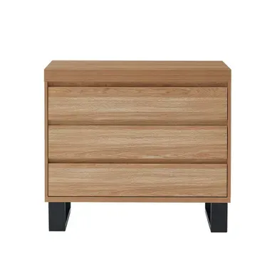 Commode Felix Effet Chêne Et Métal Noir 3 Tiroirs Commode Felix Effet Chêne Et Métal Noir 3 Tiroirs