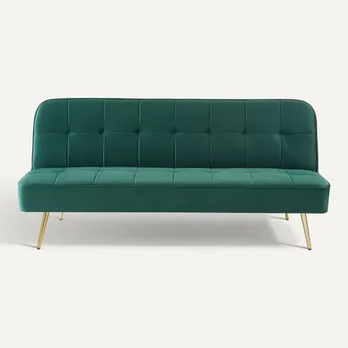 Banquette Aroma En Velours Vert 3 Places Convertible Banquette Aroma En Velours Vert 3 Places Convertible