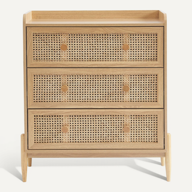 Commode Pablo Cannage Rotin Et Effet Bois 3 Tiroirs Commode Pablo Cannage Rotin Et Effet Bois 3 Tiroirs