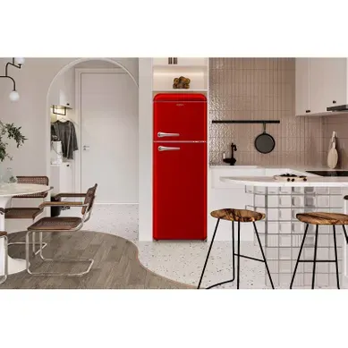 Réfrigérateur Retro 208l  Congélateur 48l Froid Statique - Rouge