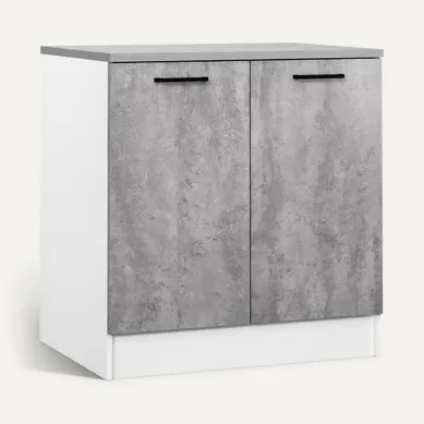 Bas 80 cm 2 portes MALICE gris béton Bas 80 cm 2 portes MALICE gris béton vue 3/4