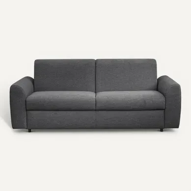 Canapé convertible express 3 places CLAYVE tissu anthracite matelas 13 cm vue de face