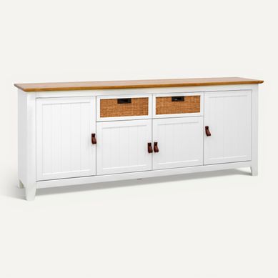Buffet L 200 CAROL Blanc / imitation chêne Buffet L 200 CAROL Blanc / imitation chêne vue 3/4