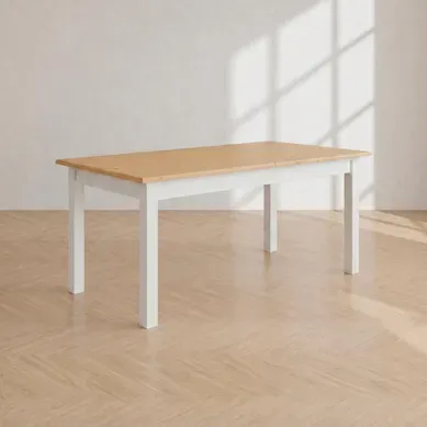 Table extensible L. 160/200 cm STANFORD Blanc / miel