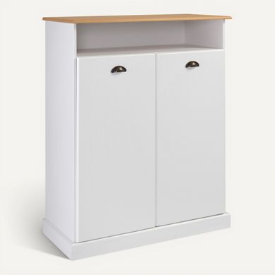 Buffet H. 120 cm STANFORD Blanc / miel Buffet H. 120 cm STANFORD Blanc / miel vue 3/4