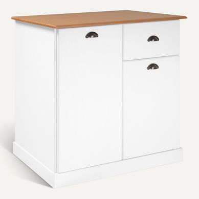 Buffet H. 90 cm STANFORD Blanc / miel Buffet H. 90 cm STANFORD Blanc / miel vue 3/4