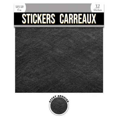 2 Stickers Effet Ardoise - 30 X 30 Cm - Noir 2 Stickers Effet Ardoise - 30 X 30 Cm - Noir