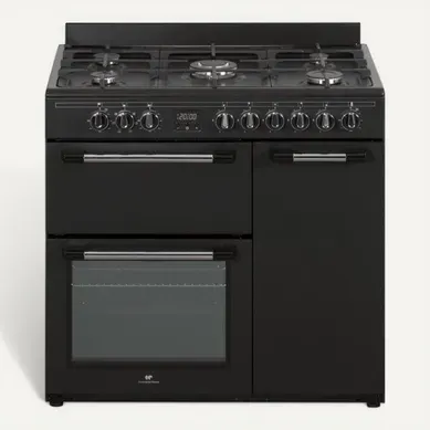 Cuisinière Mixte 90 Cm Noire Mat : Gaz + 3 Fours électriques (2 étages) Cuisinière Mixte 90 Cm Noire Mat : Gaz + 3 Fours électriques (2 étages)