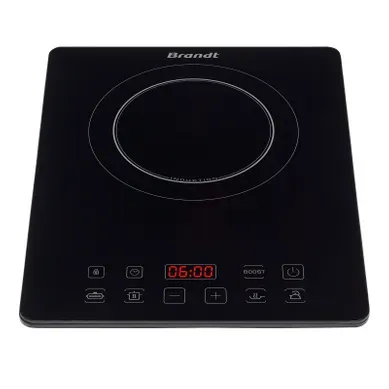 Table de cuisson posable BRANDT Tl1SLIM2 1 foyer Noir Table de cuisson posable BRANDT Tl1SLIM2 1 foyer Noir vue de face