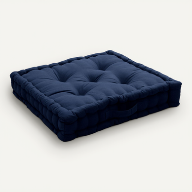 Coussin De Sol Panama Avec Poignée - 50 Cm X 50 Cm - Bleu Marine