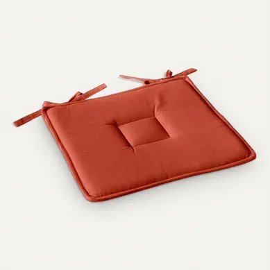 Galette De Chaise Plate Panama - 40 Cm X 40 Cm - Orange Terre Cuite Galette De Chaise Plate Panama - 40 Cm X 40 Cm - Orange Terre Cuite