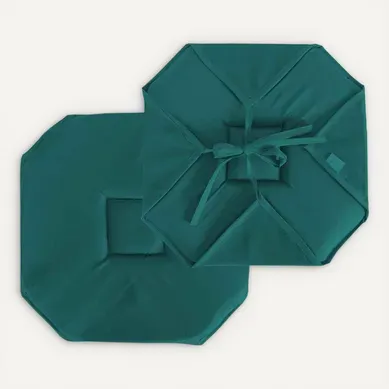 Galette De Chaise À Rabats Et Nouettes - 40x40 Cm - Vert Sapin Galette De Chaise À Rabats Et Nouettes - 40x40 Cm - Vert Sapin