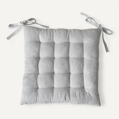 Galette De Chaise Piquée "cambria" 38x38cm Blanc Gris Galette De Chaise Piquée "cambria" 38x38cm Blanc Gris