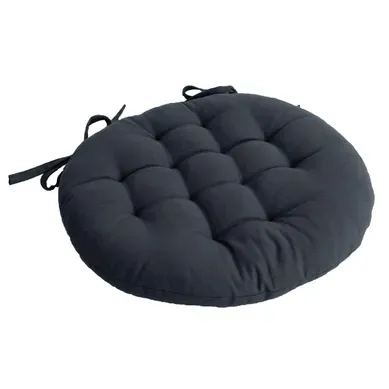 Galette De Chaise Piquée Uni "panama" 38cm Anthracite Galette De Chaise Piquée Uni "panama" 38cm Anthracite