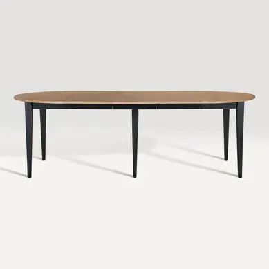 Table Ronde 6 Pieds Fuseau D105 + 3 Rallonges Bois - Victoria