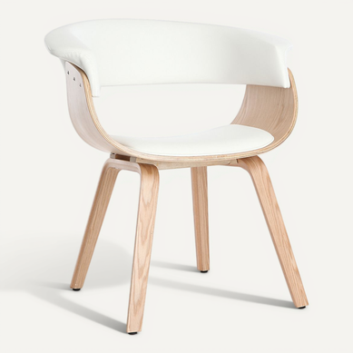 Chaise Scandinave Blanc Et Bois Clair Oktav Chaise Scandinave Blanc Et Bois Clair Oktav